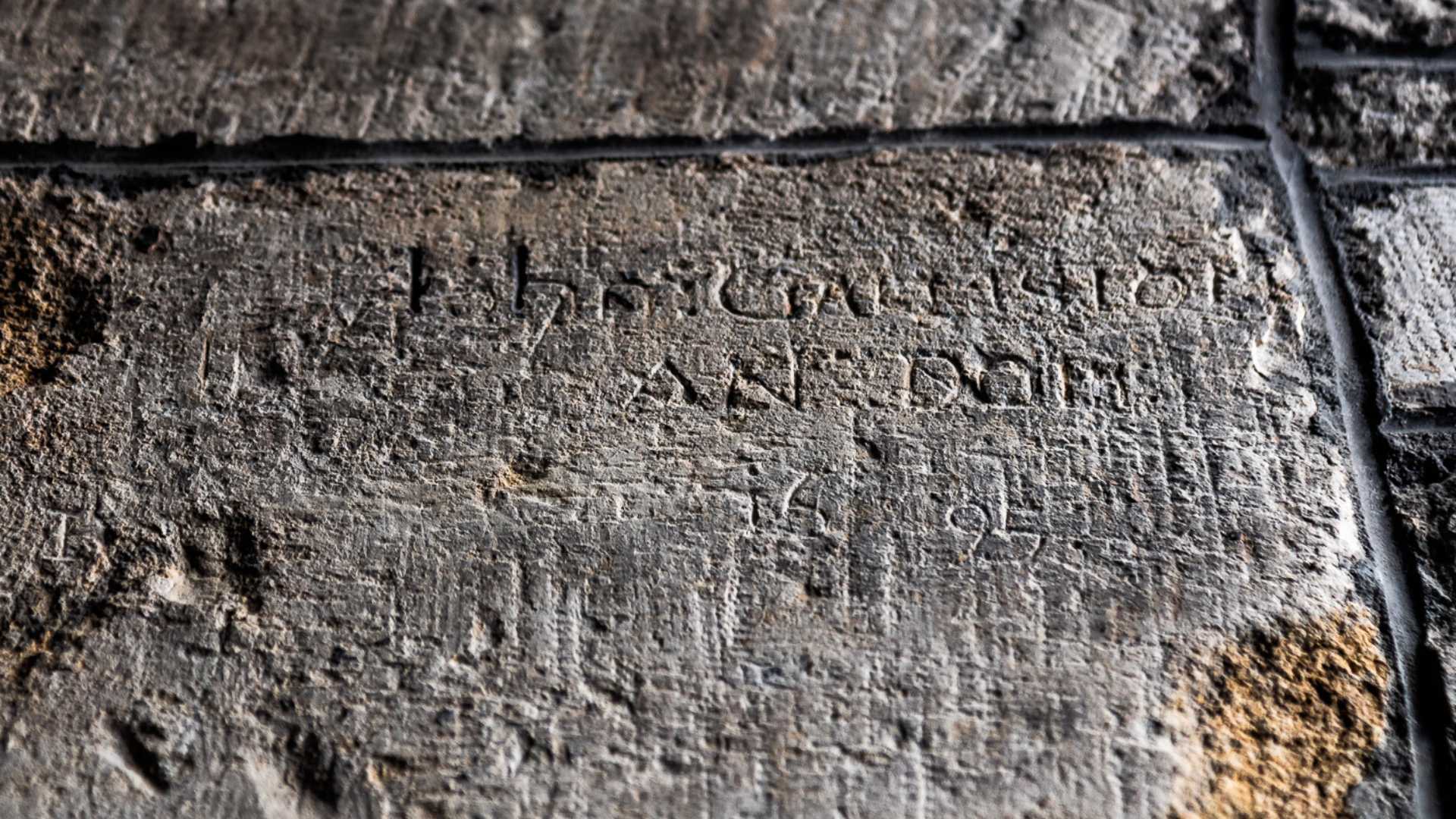 Greyfriars Wall Word Carvings